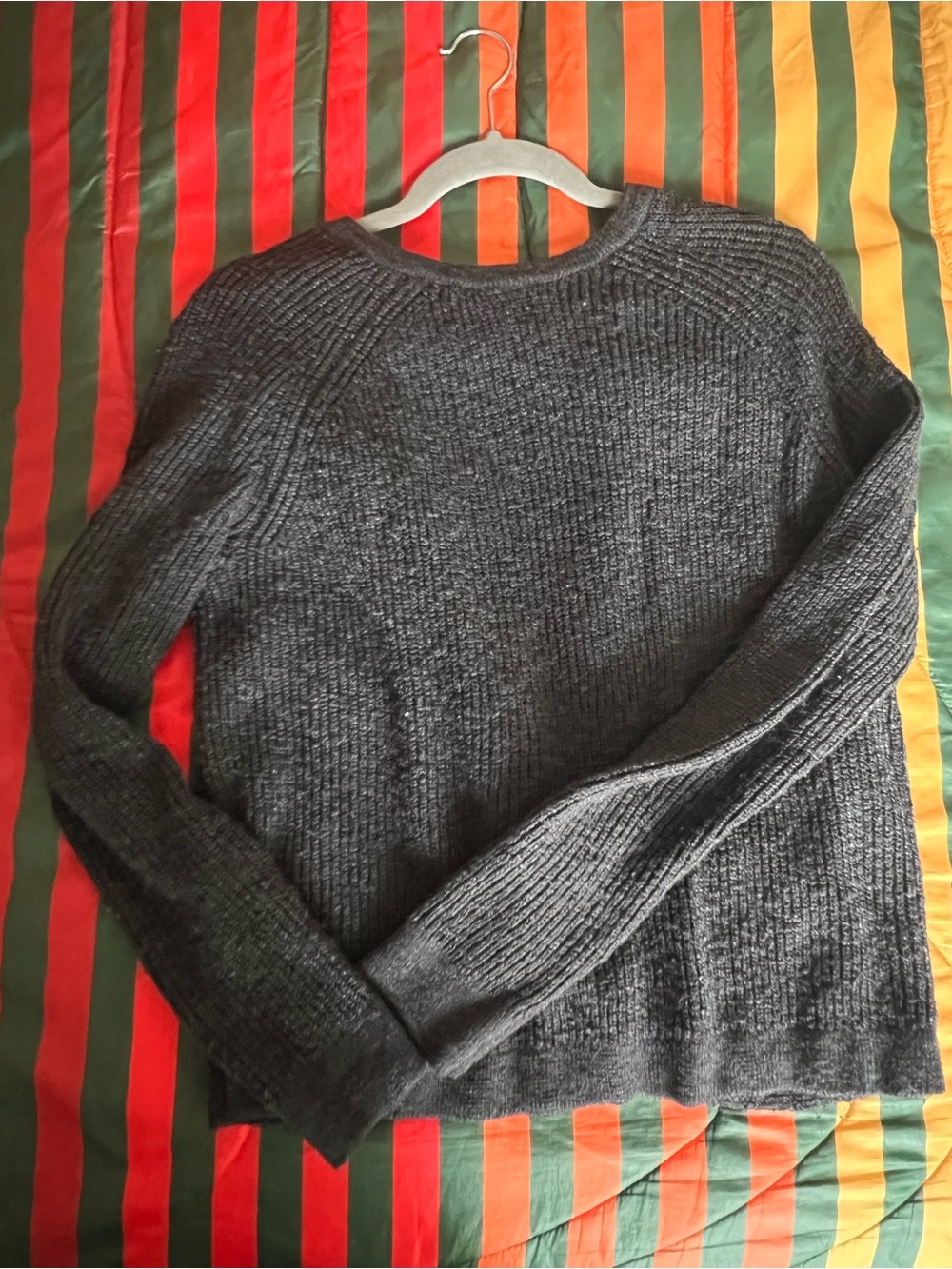 aerie Charcoal Gray Ribbed Crewneck Sweater